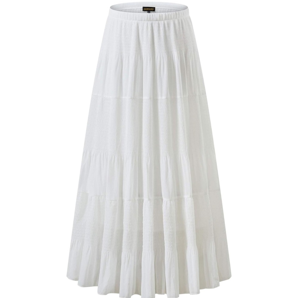 Women's White A-Line Skirt